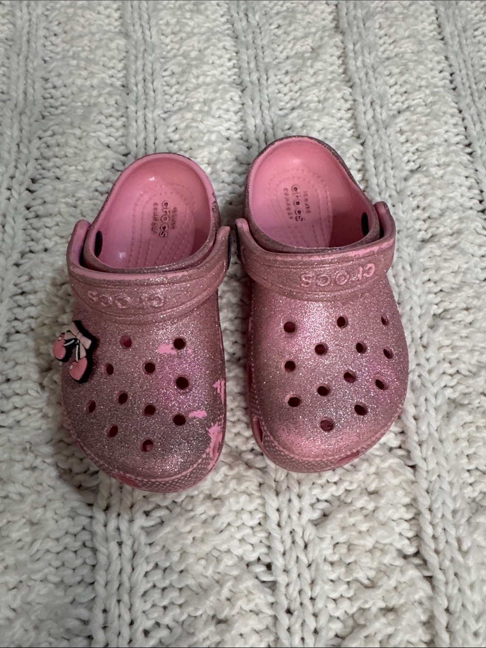 CROCS Kids Sparkle Pink Slip-On Clogs